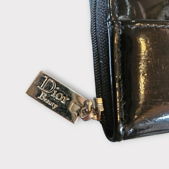 Dior Beauty Black Patent Leather Zip Around Wallet w/ Cardholder - Picture 3 of 5